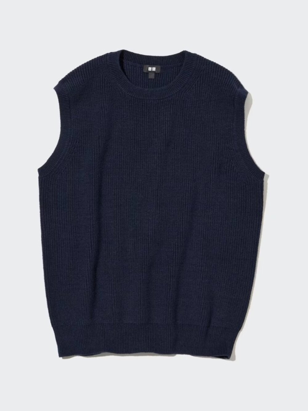 Uniqlo Middle Gauge Crew Neck Knitted Vest Navy Blue Size M